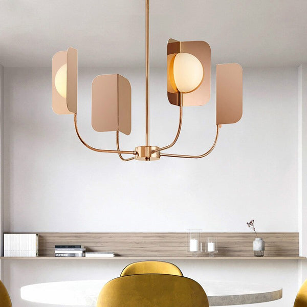 Metal Leaves Globe Chandelier - Stunning Lighting Fixture-Ceiling Chandelier