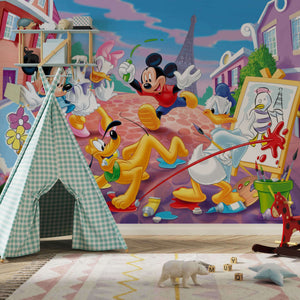 Mickey & Minnie in the House Kids room Wallpaper-Kids Room Wallpaper