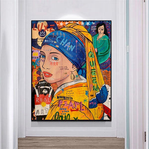 Milkmaid Graffiti Wall Art: Bold and Unique Décor-Wall Posters