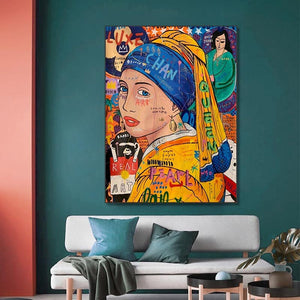 Milkmaid Graffiti Wall Art: Bold and Unique Décor-Wall Posters
