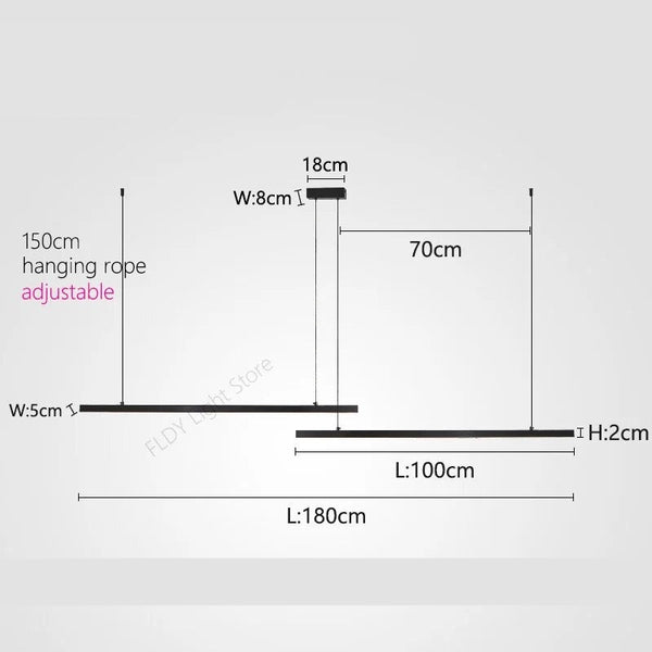 Minimalist Aluminium LED Bar Light-Kitchen Island