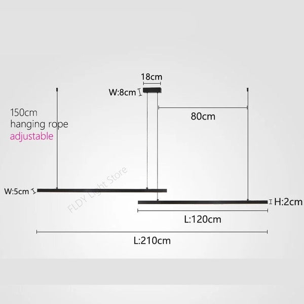 Minimalist Aluminium LED Bar Light-Kitchen Island