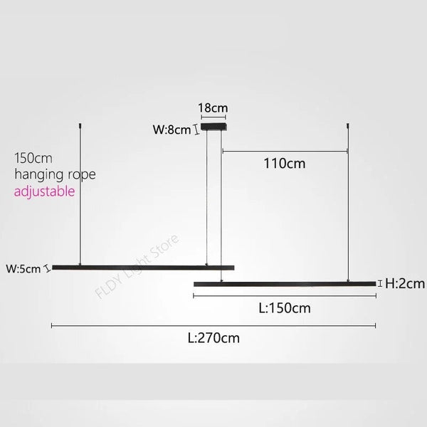 Minimalist Aluminium LED Bar Light-Kitchen Island