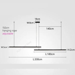 Minimalist Aluminium LED Bar Light-Kitchen Island