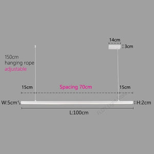 Minimalist Aluminium LED Bar Light-Kitchen Island