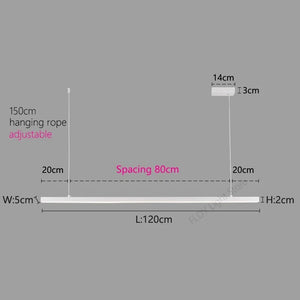 Minimalist Aluminium LED Bar Light-Kitchen Island