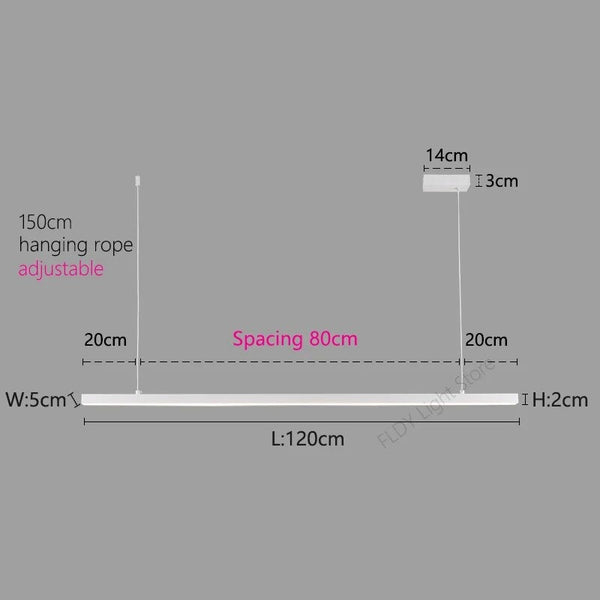 Minimalist Aluminium LED Bar Light-Kitchen Island