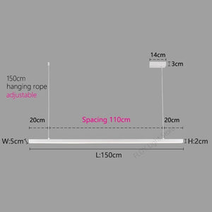 Minimalist Aluminium LED Bar Light-Kitchen Island