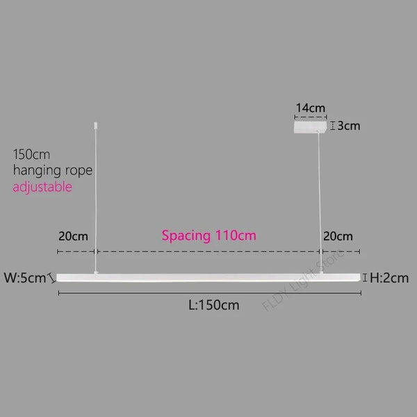 Minimalist Aluminium LED Bar Light-Kitchen Island