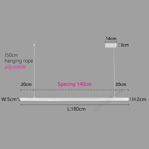 Minimalist Aluminium LED Bar Light-Kitchen Island