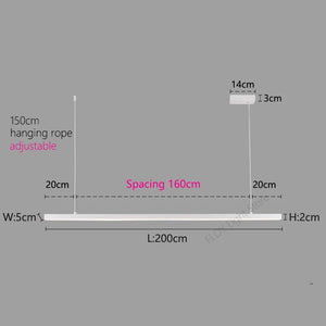 Minimalist Aluminium LED Bar Light-Kitchen Island