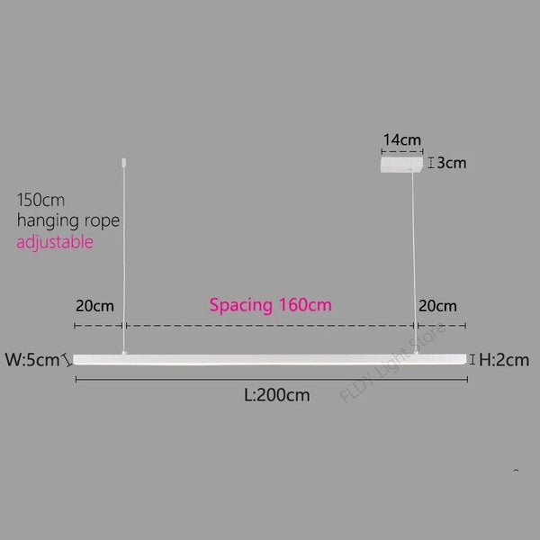 Minimalist Aluminium LED Bar Light-Kitchen Island