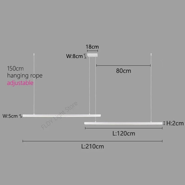 Minimalist Aluminium LED Bar Light-Kitchen Island