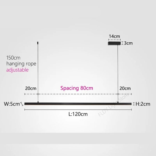 Minimalist Aluminium LED Bar Light-Kitchen Island