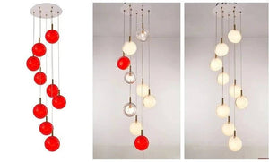 Minimalist Glass Stone Pendant Staircase Chandelier Lighting-Staircase Chandelier