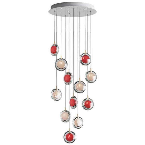 Minimalist Glass Stone Pendant Staircase Chandelier Lighting-Staircase Chandelier