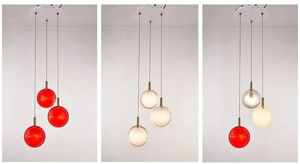 Minimalist Glass Stone Pendant Staircase Chandelier Lighting-Staircase Chandelier