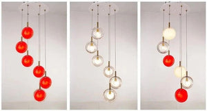 Minimalist Glass Stone Pendant Staircase Chandelier Lighting-Staircase Chandelier