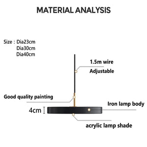 Minimalist Metal Plate Asteria Pendant Hanging Light-Pendant Lights