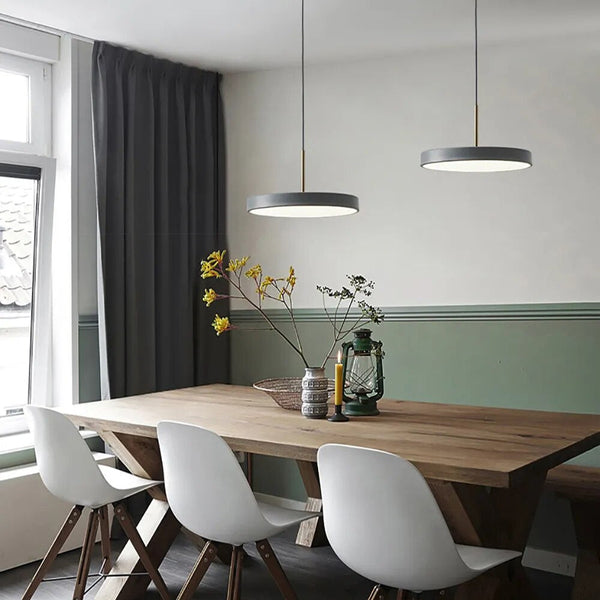 Minimalist Metal Plate Asteria Pendant Hanging Light-Pendant Lights