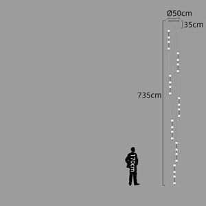 Minimalist Pole Globes Pendant Staircase Chandelier-Staircase Chandelier