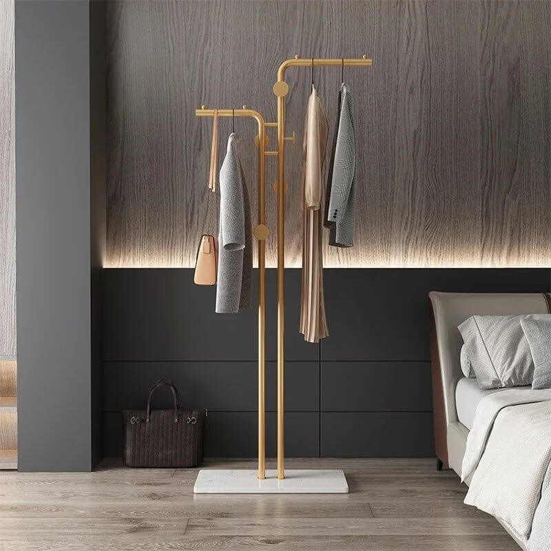 Minimalistic Rod Clothes Coat Hanging Rail Rack-Drying Racks & Hangers
