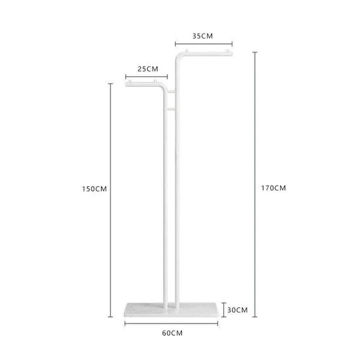 Minimalistic Rod Clothes Coat Hanging Rail Rack-Drying Racks & Hangers