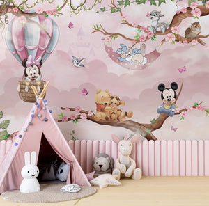 Minnie and Honeypoo Wallpaper Mural: Transform Your Space-Kids Room Wallpaper