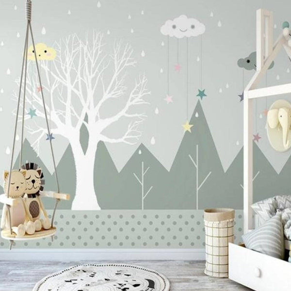 Misty Mountain Adventure Baby Room Wallpaper-Kids Room Wallpaper