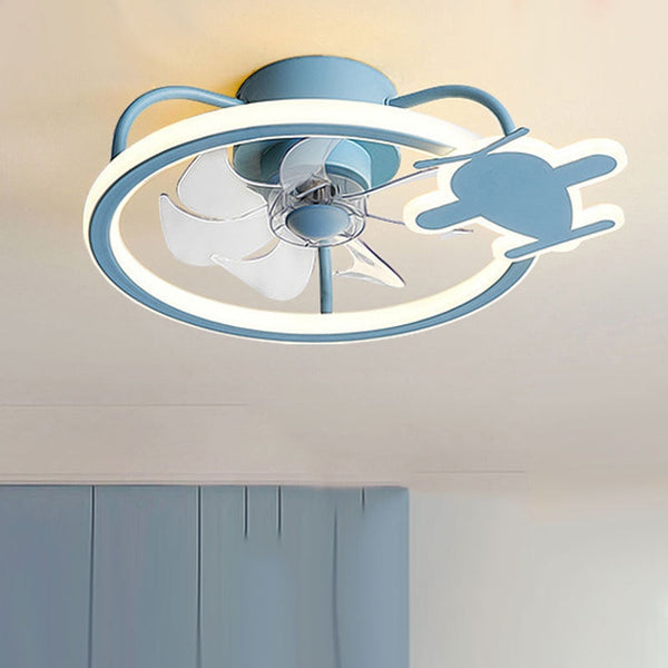 Modern Aircraft Ceiling Fan - Airplane Light with Fan-Kids Room Nursery Lighting