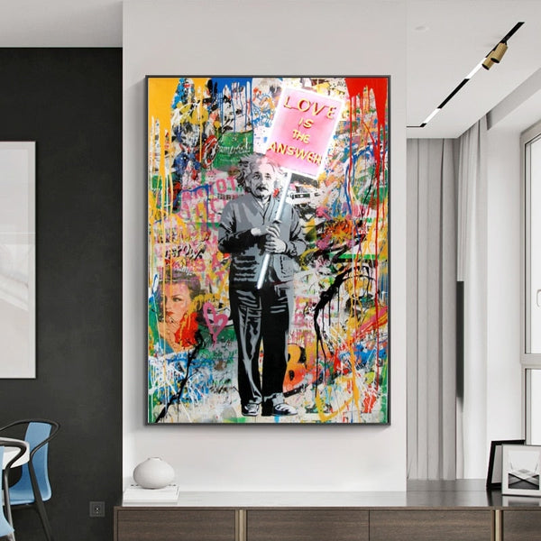 Modern Banksy Artwork Abstract Portrait Canvas Wall Art-Banksy Wall Poster