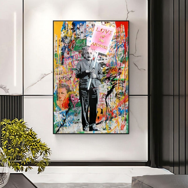 Modern Banksy Artwork Abstract Portrait Canvas Wall Art-Banksy Wall Poster