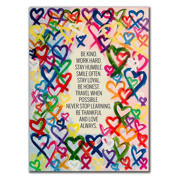 Modern Be Kind and Love Always Canvas Wall Art-Wall Posters