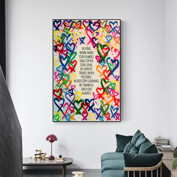 Modern Be Kind and Love Always Canvas Wall Art-Wall Posters