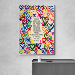 Modern Be Kind and Love Always Canvas Wall Art-Wall Posters