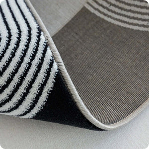 Modern Black & White Tufted High Pile Rug with 3D Relief Design-Rugs & Carpets