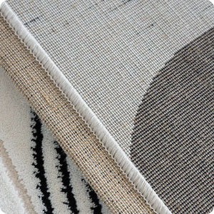 Modern Black & White Tufted High Pile Rug with 3D Relief Design-Rugs & Carpets