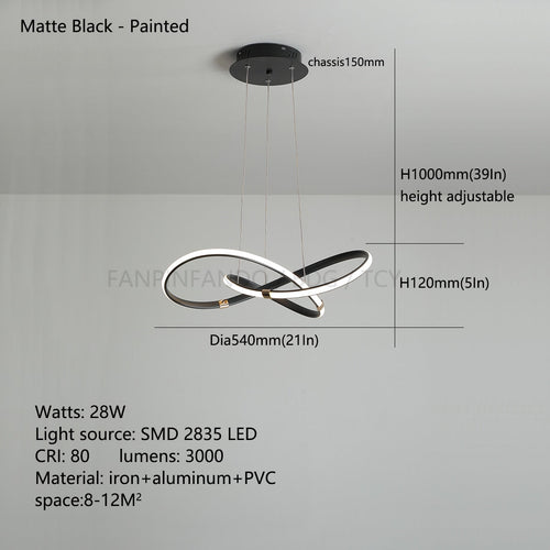 Modern Chrome Plated Gold LED Chandelier for Dining and Living Room-Kitchen Island