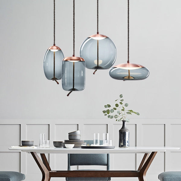 Modern Clear Smoke Glass Pendant Light-Pendant Lights