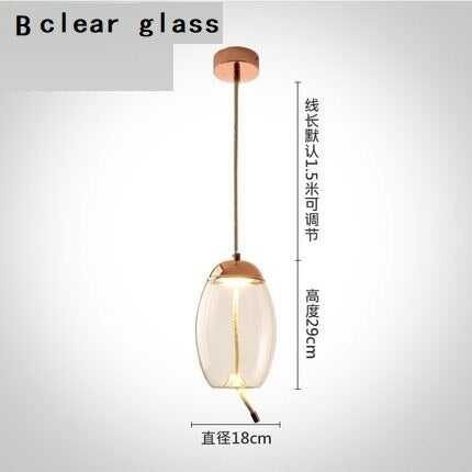Modern Clear Smoke Glass Pendant Light-Pendant Lights