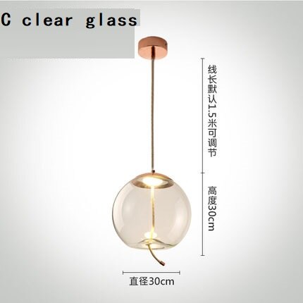 Modern Clear Smoke Glass Pendant Light-Pendant Lights