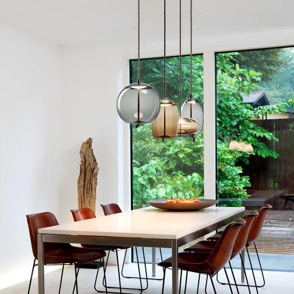Modern Clear Smoke Glass Pendant Light-Pendant Lights