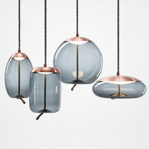Modern Clear Smoke Glass Pendant Light-Pendant Lights
