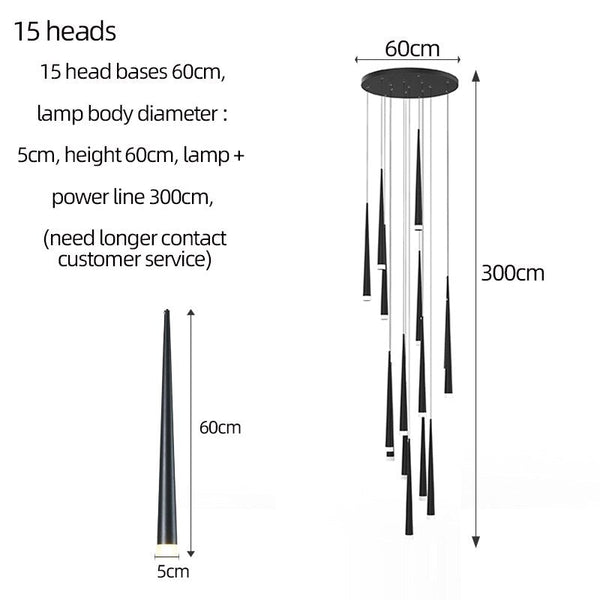 Modern Duplex Attic Pendant Lamp-Staircase Chandelier