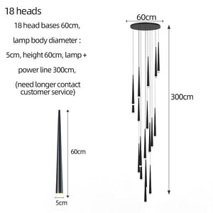 Modern Duplex Attic Pendant Lamp-Staircase Chandelier