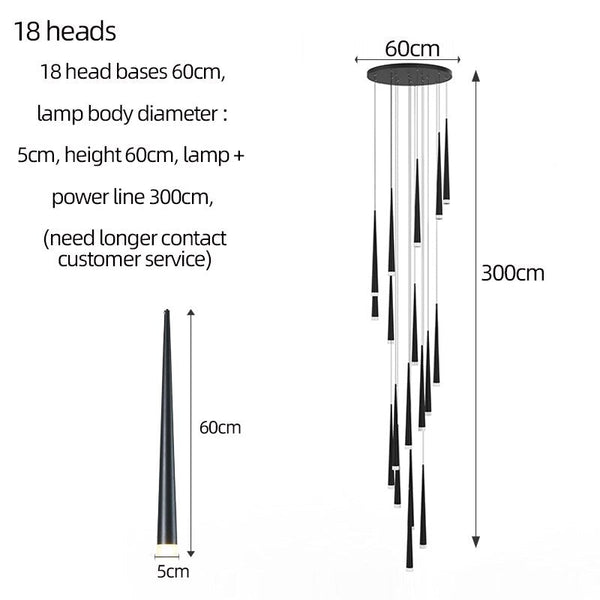 Modern Duplex Attic Pendant Lamp-Staircase Chandelier