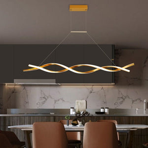 Modern LED Pendant Lamp, Dimmable Black Gold Chandelier-Kitchen Island