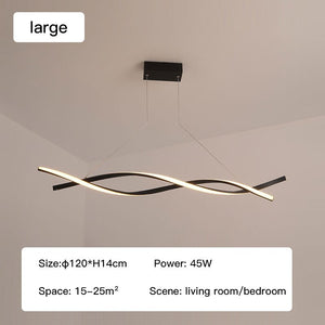 Modern LED Pendant Lamp, Dimmable Black Gold Chandelier-Kitchen Island