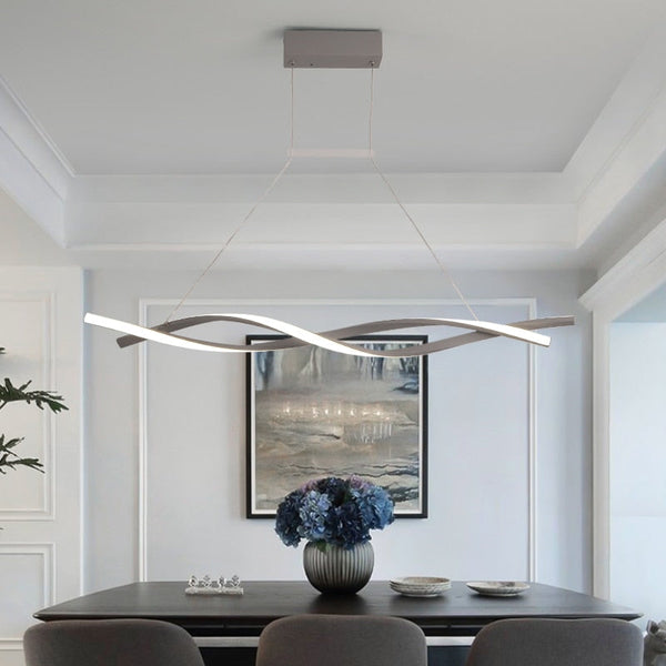 Modern LED Pendant Lamp, Dimmable Black Gold Chandelier-Kitchen Island