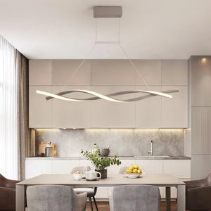 Modern LED Pendant Lamp, Dimmable Black Gold Chandelier-Kitchen Island